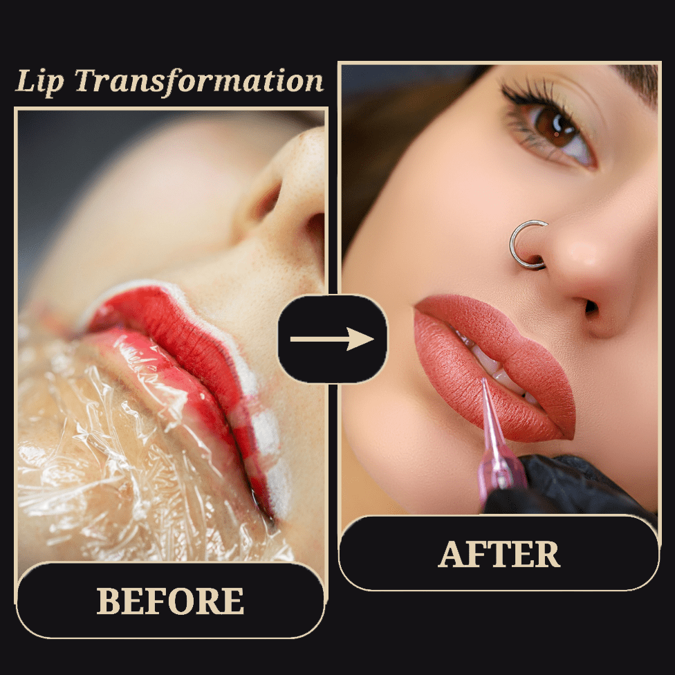 Diba Hair And Beauty lip blushing before and after voor en na Diba Hair And Beauty lip blushing before and after voor en na